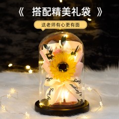 三八妇女节礼物香皂花玫瑰干花永生花束送女生老师女神节生日摆件