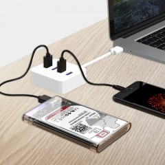 毕亚兹USB30分线器高速拓展4口HUB集线器笔记本台式电脑一拖四扩展器带电30分线器自带电源口HUB111米